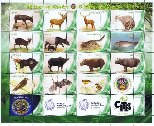 PERSONALIZED SHEET: World Wildlife Day - Protected animal species -PS(110)-(MNH)