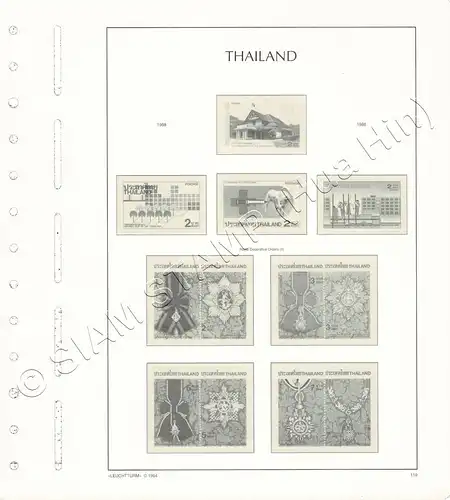 LIGHTHOUSE Template Sheets THAILAND 1988 page 116-123 8 Sheets (USED)