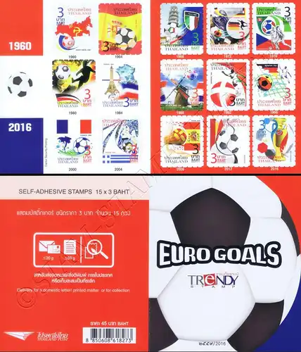 Football Euro 2016: European champions of 1960-2016 -STAMP BOOKLET MH(I)- (MNH)