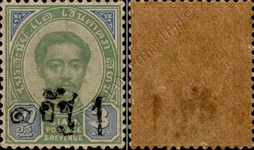Definitive from the 1889 Issue, with black overprint (17A-I) TYPE 1 (MNH)