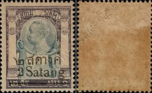 RAMA V, Temple of Light Wat Chung -OVERPRINT (117A) (I) (MH)