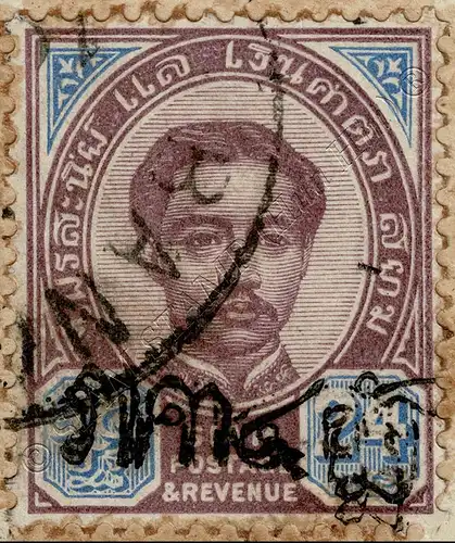 Freimarken aus 1889,schwarzer Aufdruck (19A-I) TYPE I-DOPPEL.AUFDRUCK GEST.G(I)-