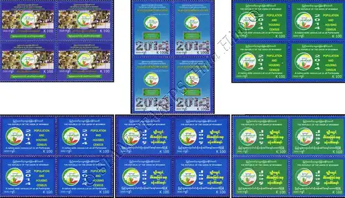 Myanmar Census 2014 (II) -BLOCK OF 4- (MNH)