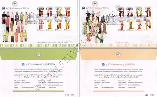 ASEAN 2019: National Costumes (MYANMAR) -FDC(I)-I-