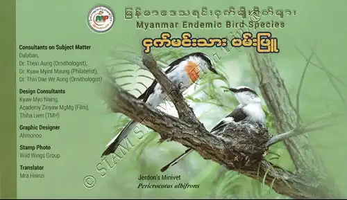 Endemic Birds: Jerdon's Minivet -MAXIMUM CARD MC(I)-