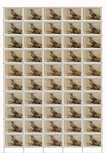 Endemic Birds: Burmese Bushlark -SHEET (I)- (MNH)