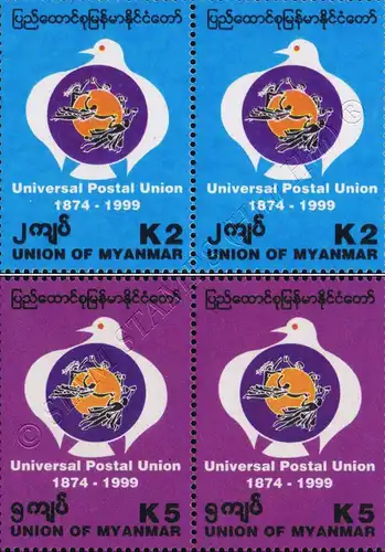125 years of Universal Postal Union (UPU) -PAIR- (MNH)