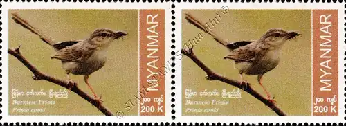 Endemic Birds: Burmese Prinia -PAIR- (MNH)