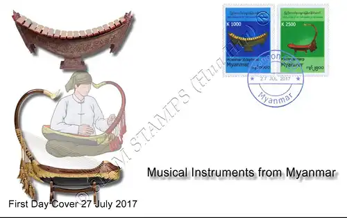 Freimarken: Einheimische Musikinstrumente -FDC(I)-I-