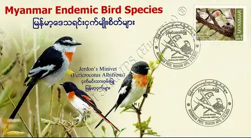 Endemische Vogelarten: Weissbauch-Mennigvogel -FDC(II)-I-