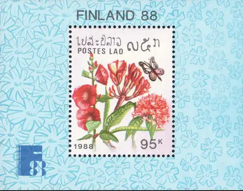 FINLANDIA 88, Helsinki: Butterflies and Flowers (124A) (MNH)