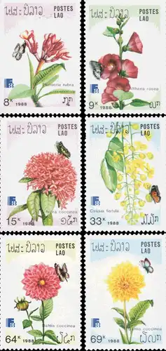 FINLANDIA 88, Helsinki: Butterflies and Flowers (MNH)