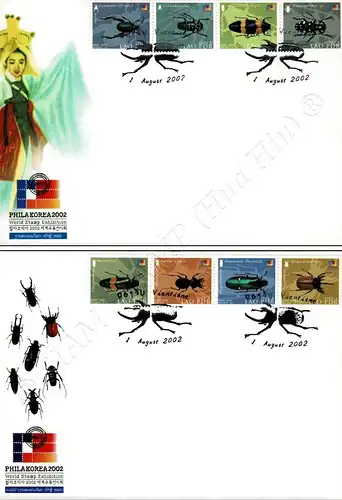 PHILA KOREA 2002, Seoul: Local beetles -FDC(I)-I-