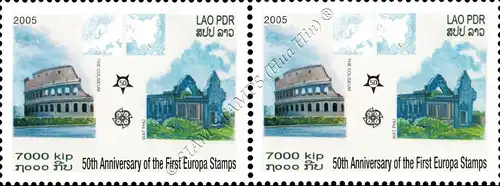 50 years of Europe Stamps (2006) (OFFICIAL ISSUE) -PERFORATED PAIR- (MNH)