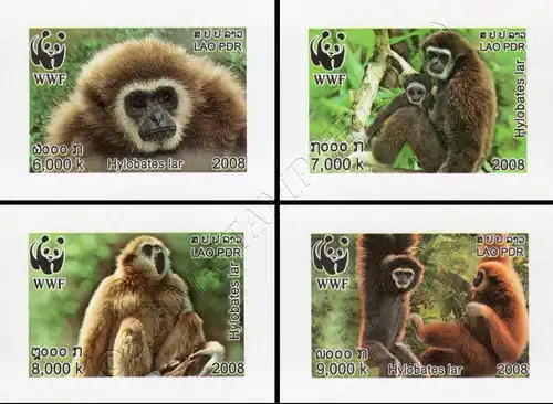 Worldwide Nature Conservation: Handed Gibbon -IMPERFORATED- (MNH)