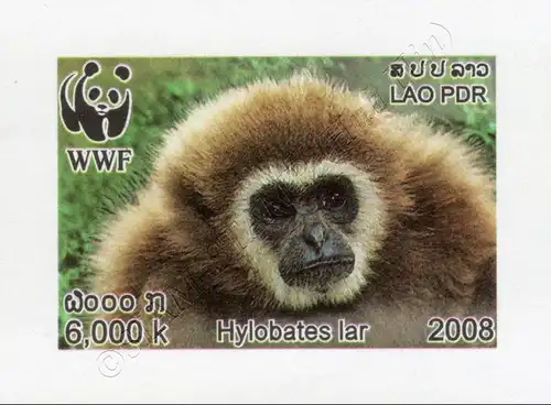 Worldwide Nature Conservation: Handed Gibbon -IMPERFORATED- (MNH)