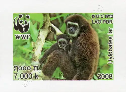 Worldwide Nature Conservation: Handed Gibbon -IMPERFORATED- (MNH)