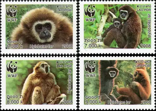 Worldwide Nature Conservation: Handed Gibbon -PERFORATED- (MNH)