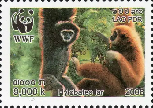 Worldwide Nature Conservation: Handed Gibbon -PERFORATED- (MNH)