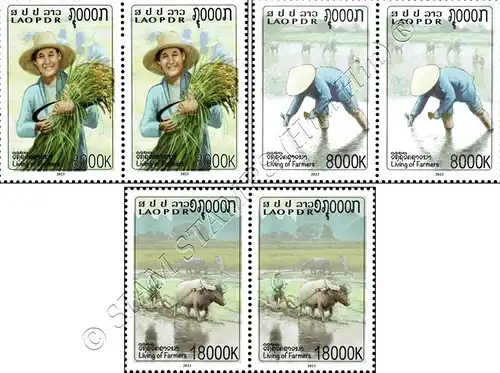 Farmer's life: Rice farmers -PAIR- (MNH)