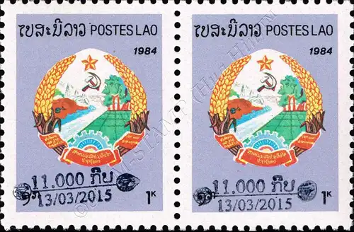 Postal stamps: Historical issues with hand stamp printing -PAIR- (MNH)