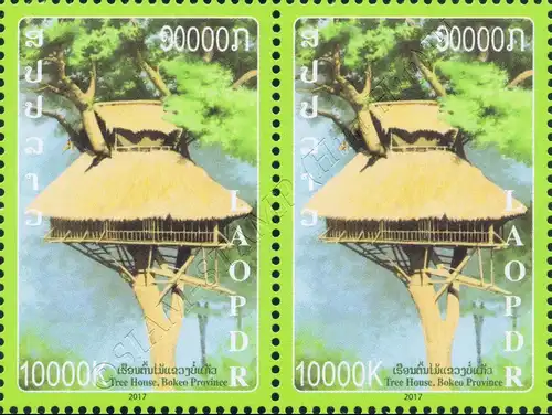 Tree House in Bokeo Province -PAIR- (MNH)