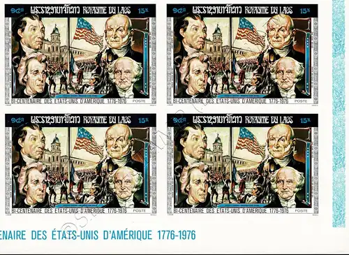 200 years of US independence -IMPERFORATED BLOCK OF 4- (MNH)