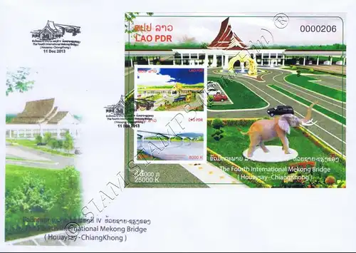 Opening of the fourth Thai-Lao Mekong Bridge (244B) -FDC(I)-I-