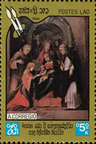 450th anniversary of Correggio's death (MNH)