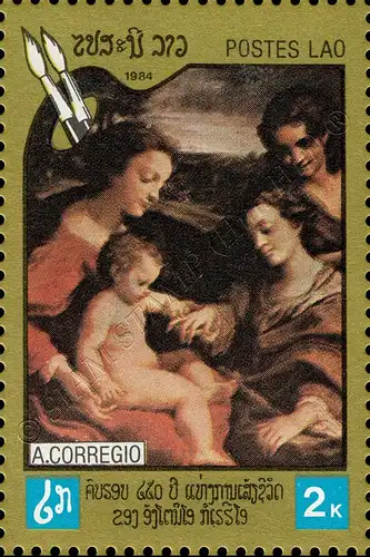 450th anniversary of Correggio's death (MNH)