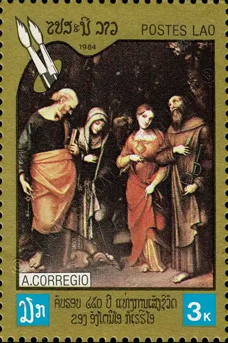 450th anniversary of Correggio's death (MNH)