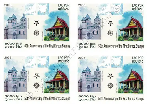 50 years of Europe Stamps (2006) (OFFICIAL ISSUE) -IMPERFORATED BLOCK OF 4-(MNH)