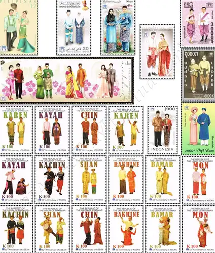 ASEAN 2019: National costumes (10 STATES) (MNH)