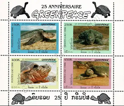 25 years of Greenpeace: Sea Turtles KB(III) (MNH)