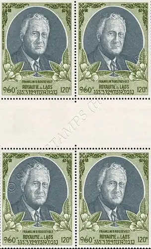 25th anniversary of the death of Franklin D. Roosevelt -BLOCK OF 4- (MNH)