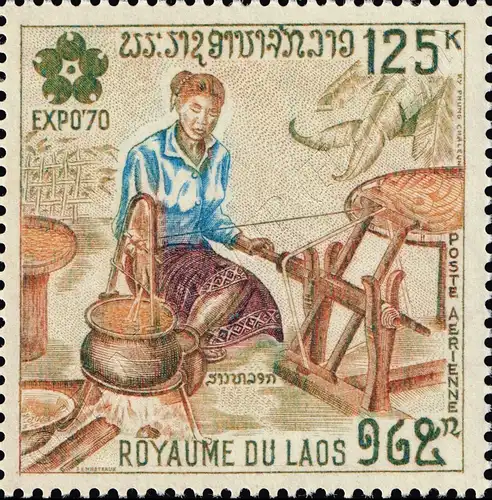 World Expo EXPO 70, Osaka: Laotian silk art spinning (MNH)