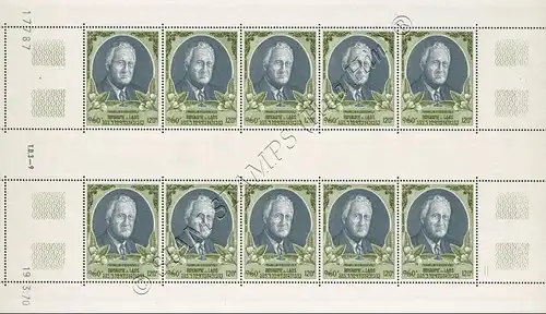25th anniversary of the death of Franklin D. Roosevelt -KB(I)- (MNH)