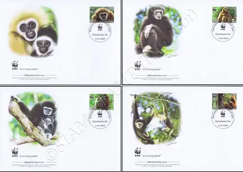 Weltweiter Naturschutz: Weißhandgibbon "WWF" -FDC(II)-I-