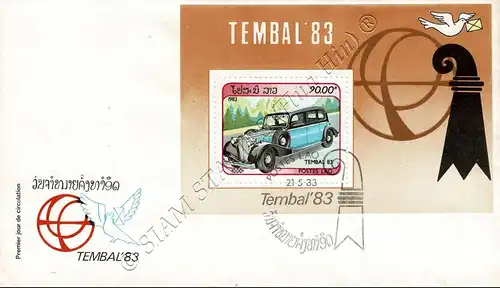 Blockausgabe: Briefmarkenausstellung TEMBAL 83, Basel (95A) -FDC(I)-I-