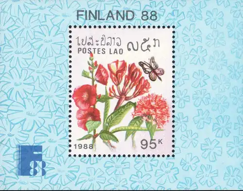 FINLANDIA 88, Helsinki: Schmetterlinge und Blumen (124A) (**)