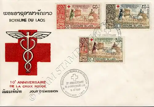 10. Jahrestag der Gründung des Roten Kreuzes von Laos -FDC(I)-I-