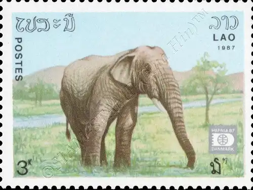 Internationale Briefmarkenausstellung HAFNIA 87, Kopenhagen: Elefanten (**)