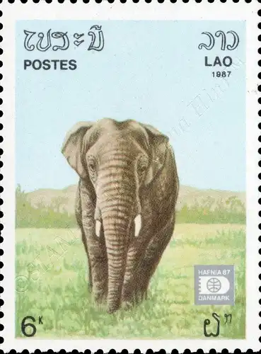 Internationale Briefmarkenausstellung HAFNIA 87, Kopenhagen: Elefanten (**)