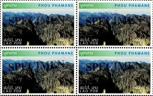 Internationales Jahr der Berge -LAO PDR SPECIMEN 4er BLOCK- (**)