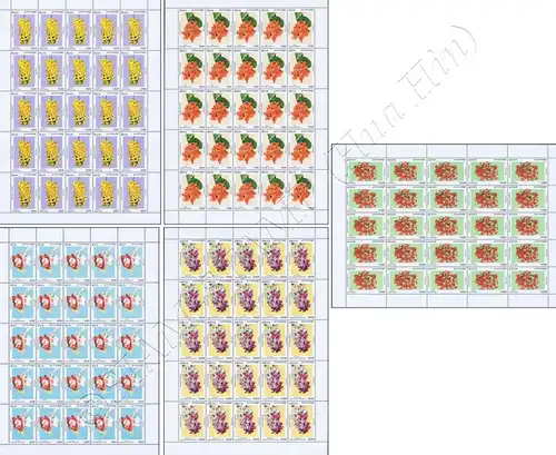 Flowering shrubs and trees -PERFORATED SHEET (I)- (MNH)