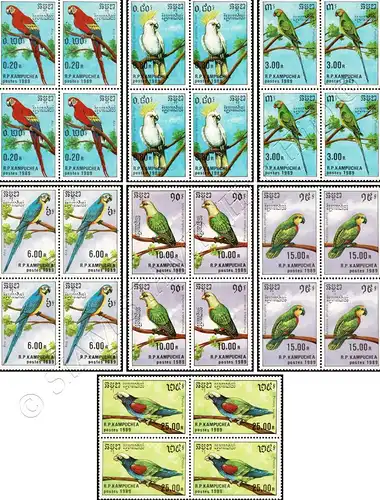 Parrots -BLOCK OF 4- (MNH)