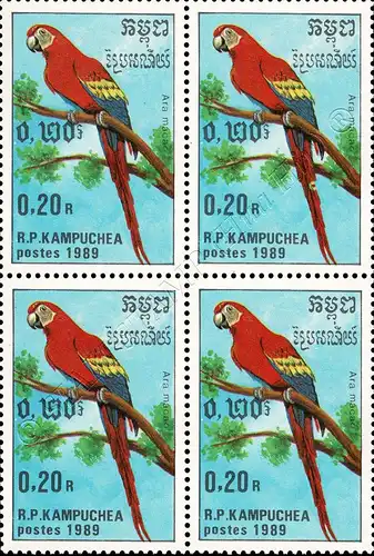 Parrots -BLOCK OF 4- (MNH)