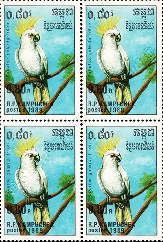 Parrots -BLOCK OF 4- (MNH)