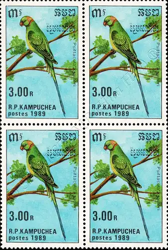 Parrots -BLOCK OF 4- (MNH)