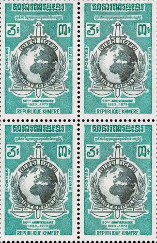 50 years Interpol -BLOCK OF 4- (MNH)